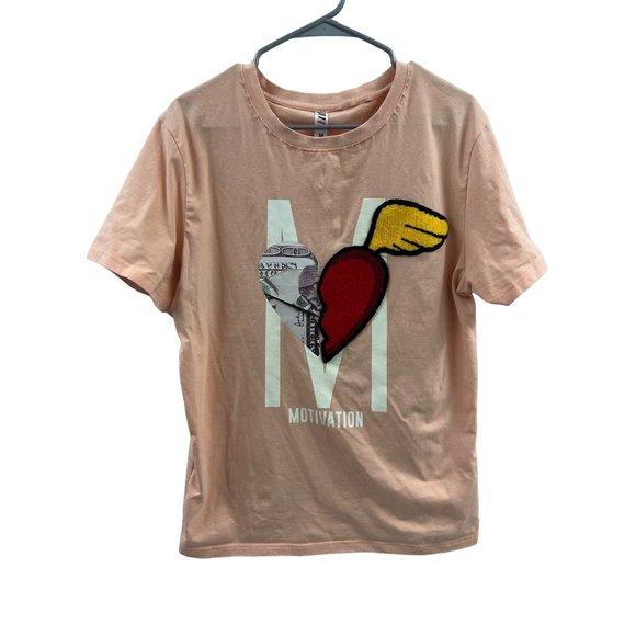 Fifth Loop Peach Motivation Money Heart T Shirt - Picture 2 of 6